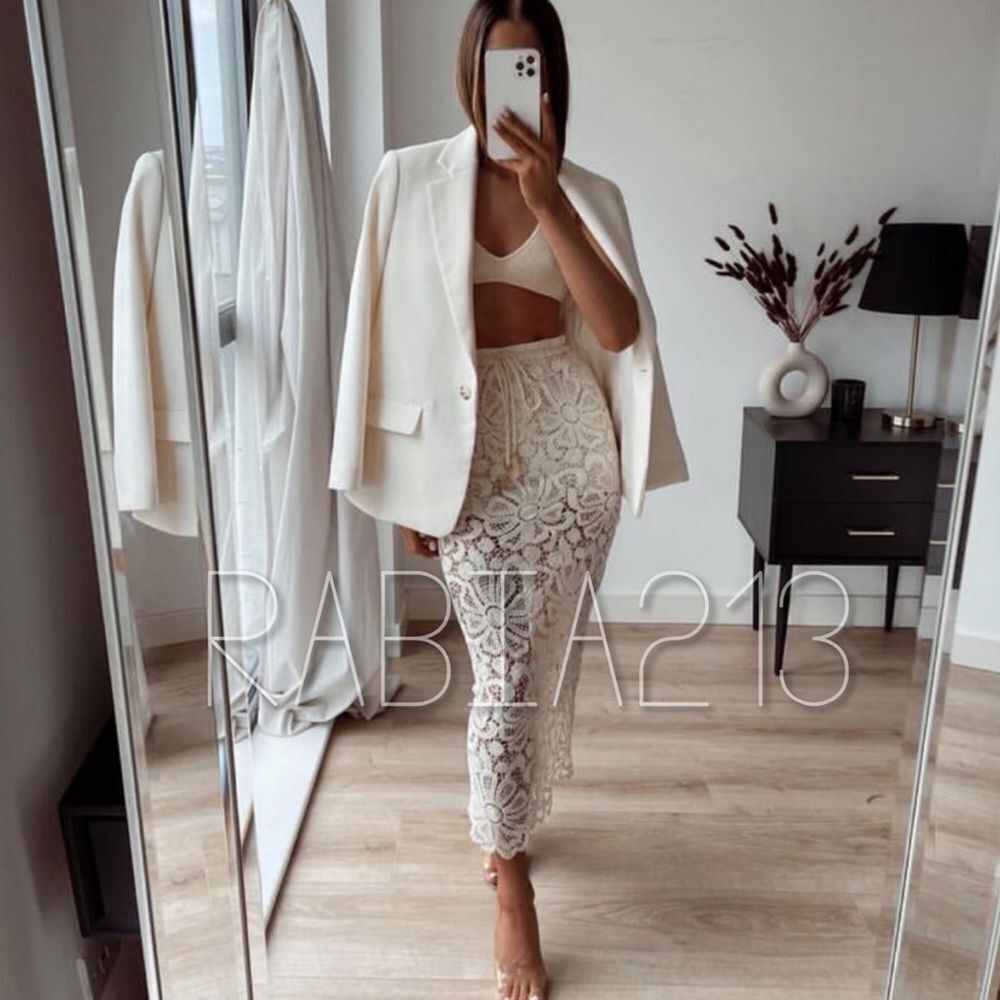 ZARA CROCHETED STRAIGHT SKIRT - Picture 8 of 15